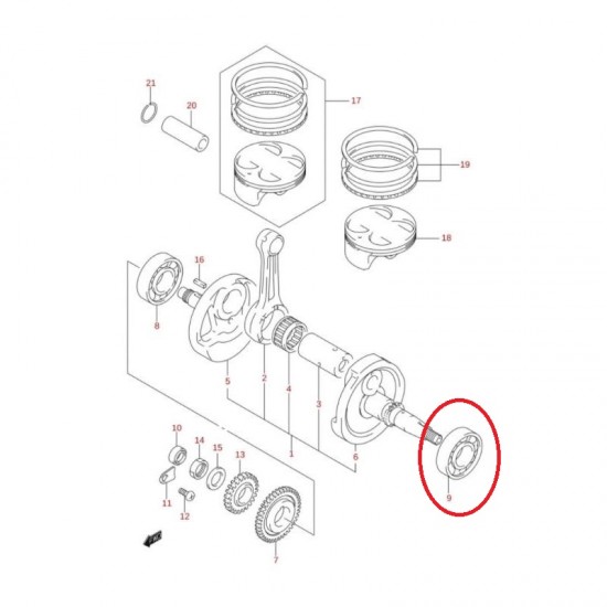 Rolamento De Cambota Origem 09262 32015 Suzuki Ltr 450 rolamento-de-cambota-origem-09262-32015-suzuki-ltr-450